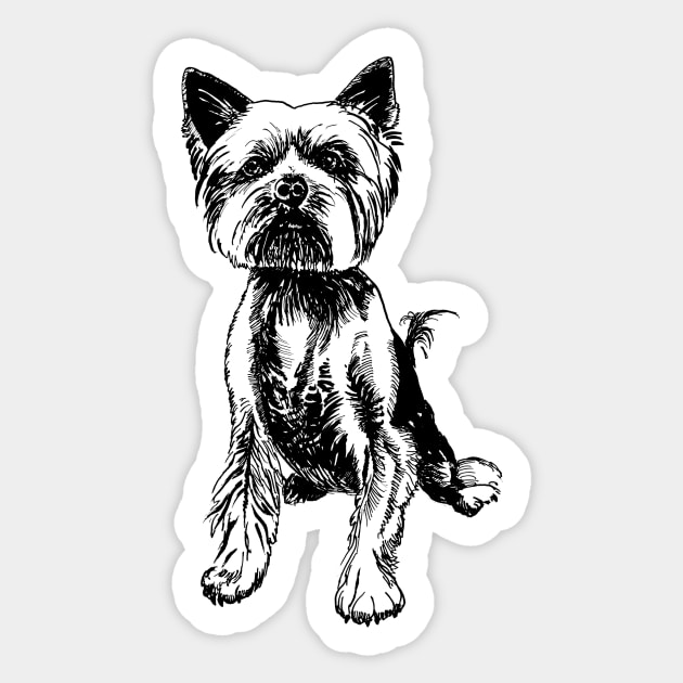 Yorkie Sticker by VicaVeresk